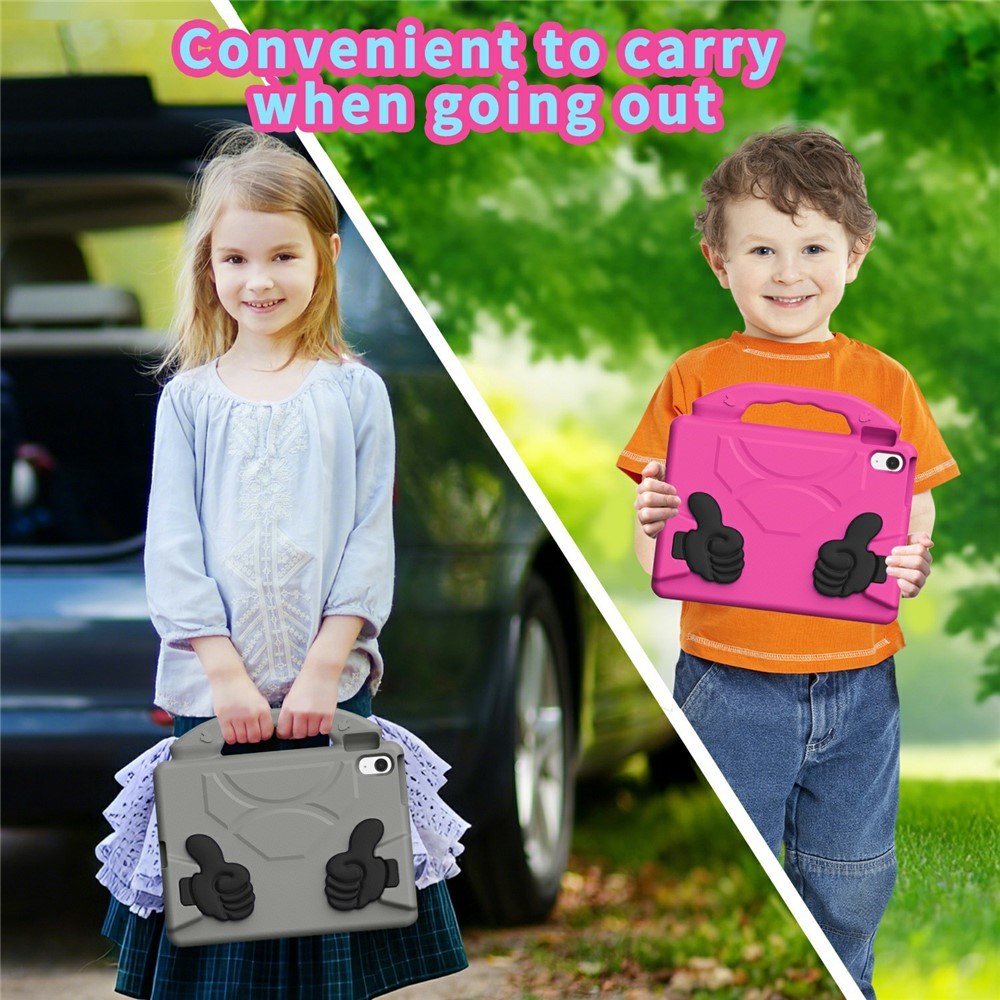 EIDERWOOD iPad 11" (2025) / Air 11" (2025 / 2024) / 10.9" (2024 / 2022) Kids Case with Thumb Kickstand - Grey