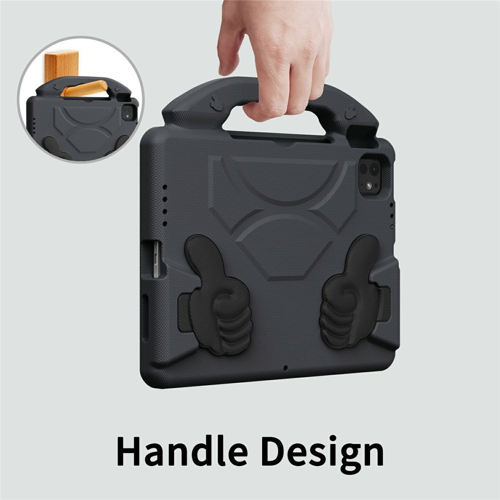 EIDERWOOD iPad Pro 11" (2025 - 2018) / Air (2022 / 2020) Kids Case with Thumb Kickstand - Black
