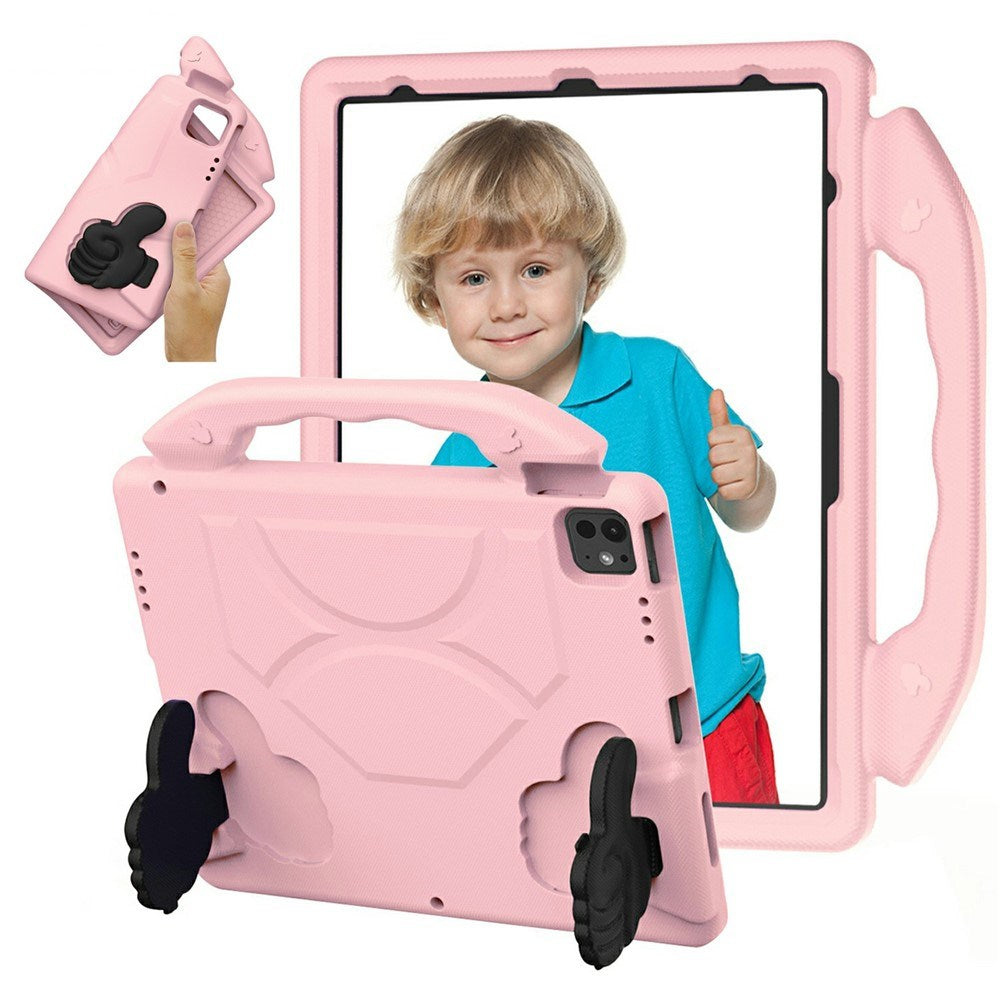 EIDERWOOD iPad Pro 12.9" (2022 / 2021 / 2020 / 2018) / Air 13" (2025 / 2024) / Pro 13" (2025 / 2024) Kids Case with Thumb Kickstand - Pink