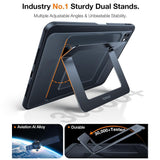 iPad Pro 13" (2024) TORRAS Case with Kickstand & Apple Pencil Holder – Transparent/Black