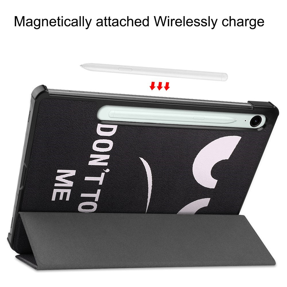 EIDERWOOD Samsung Galaxy Tab S11 / S10 Lite Faux Leather Flip Case with Motif - "Don't Touch Me"