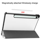 EIDERWOOD Samsung Galaxy Tab S11 / S10 Lite Tri-Fold Faux Leather Flip Case - White