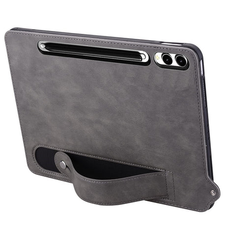 EIDERWOOD Samsung Galaxy Tab S11 Ultra Hard Plastic Faux Leather Coated Case with Handle - Grey