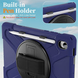 EIDERWOOD Samsung Galaxy Tab S11 Shockproof Case with 360 Degree Rotatable Kickstand & Velcro Strap - Dark Blue