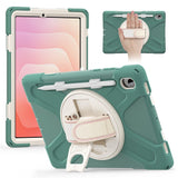 EIDERWOOD Samsung Galaxy Tab S11 Shockproof Case with 360 Degree Rotatable Kickstand & Velcro Strap - Green