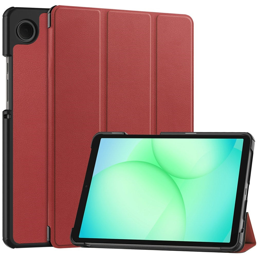 Samsung Galaxy Tab A11 EIDERWOOD Leather Case w. Stand - Wine Red