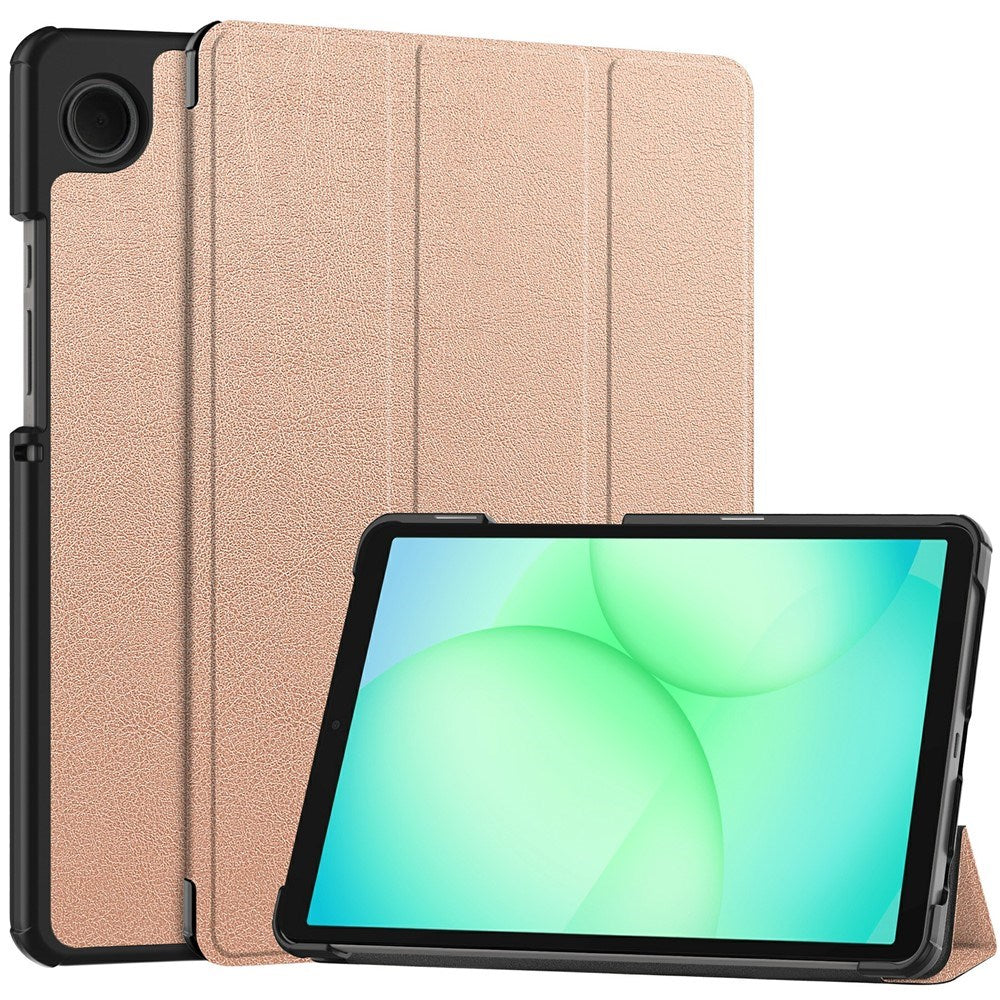 Samsung Galaxy Tab A11 EIDERWOOD Leather Case w. Stand - Rose Gold
