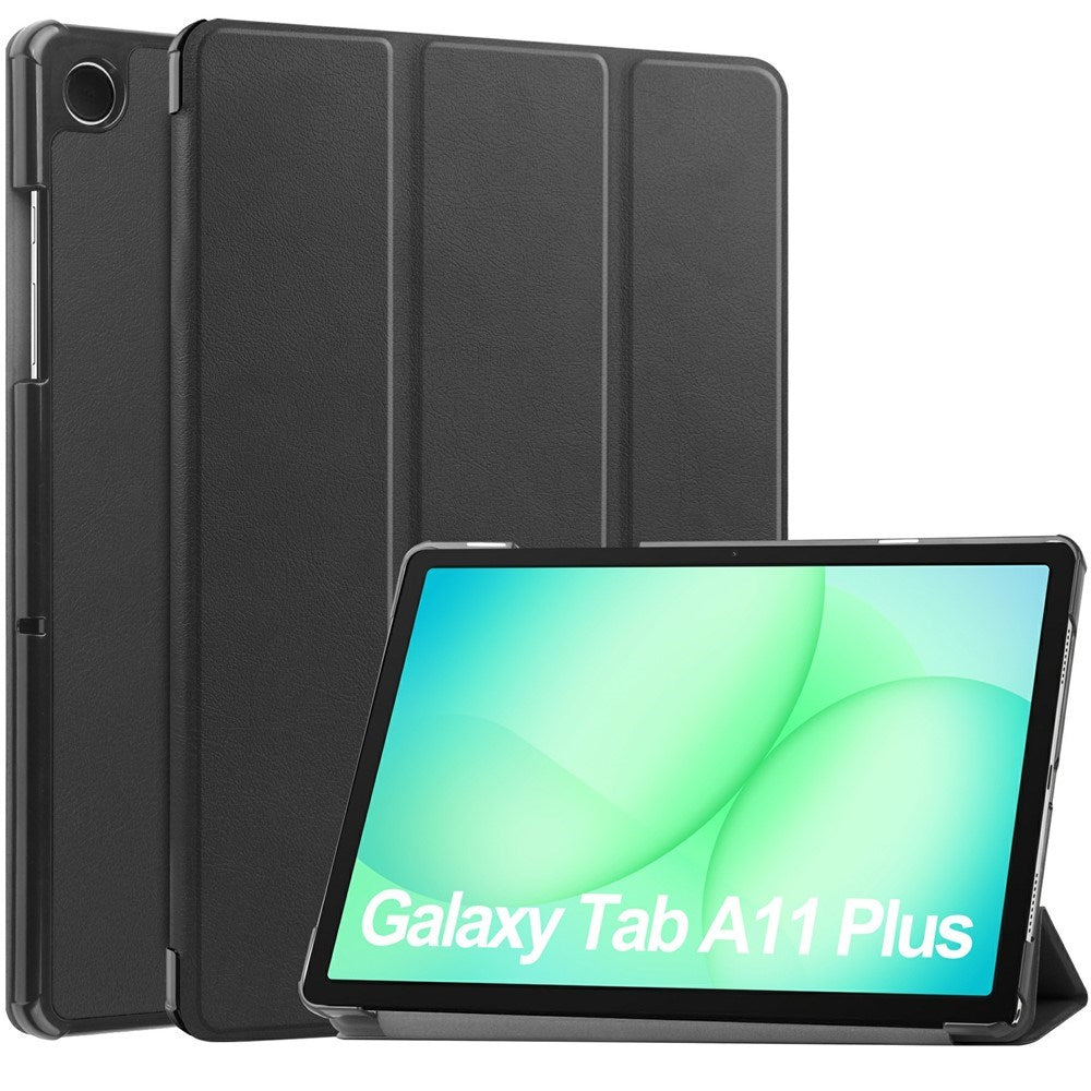 Samsung Galaxy Tab A11+ (Plus) EIDERWOOD Faux Leather Case with Stand - Black