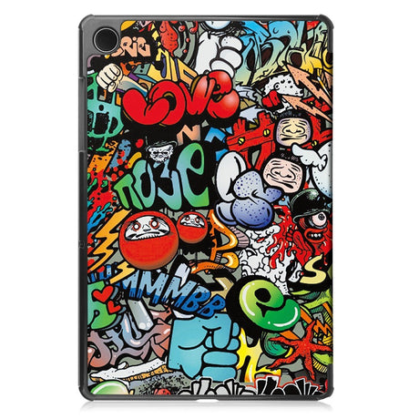 Samsung Galaxy Tab A11+ (Plus) EIDERWOOD Faux Leather Flip Case with Motif - Graffiti