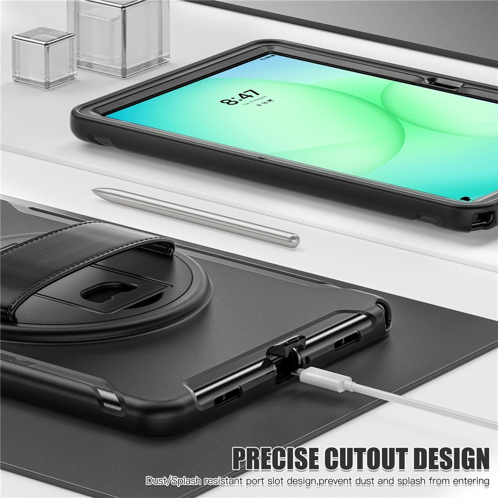 Samsung Galaxy Tab A11+ (Plus) EIDERWOOD Shockproof Case with 360 Degree Rotatable Kickstand - Black