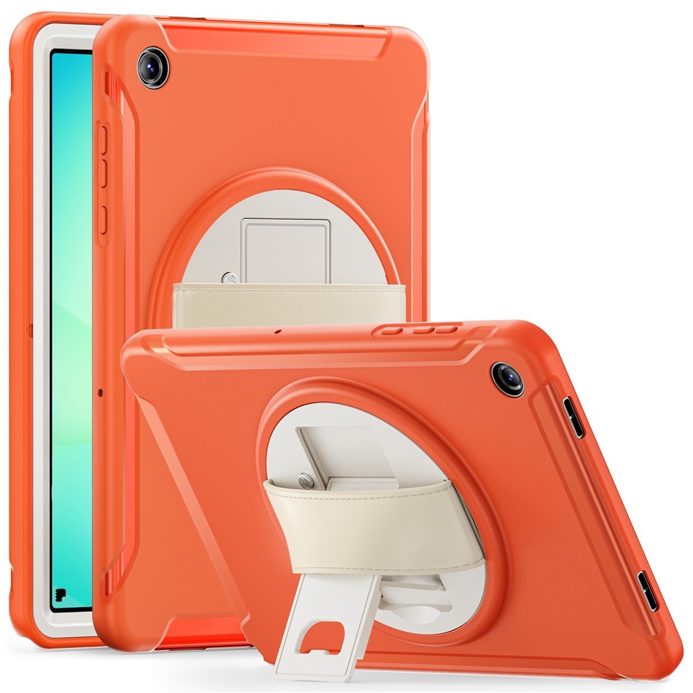 Samsung Galaxy Tab A11+ (Plus) EIDERWOOD Shockproof Case with 360 Degree Rotatable Kickstand - Orange