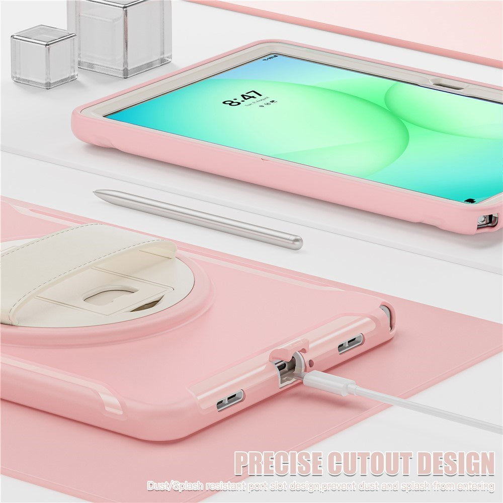 Samsung Galaxy Tab A11+ (Plus) EIDERWOOD Shockproof Case with 360 Degree Rotatable Kickstand - Pink