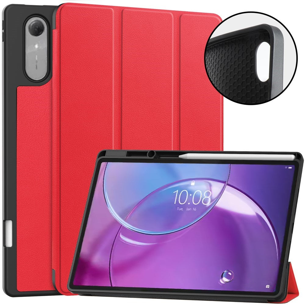 Lenovo Idea Tab Pro (2. Gen.) 13" EIDERWOOD Faux Leather Flip Case with Stand Function & Pencil Holder - Red