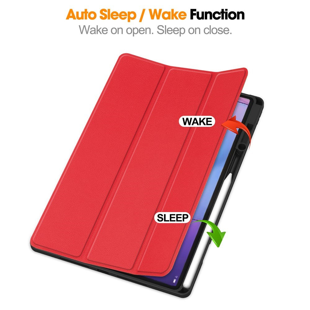 Lenovo Idea Tab Pro (2. Gen.) 13" EIDERWOOD Faux Leather Flip Case with Stand Function & Pencil Holder - Red