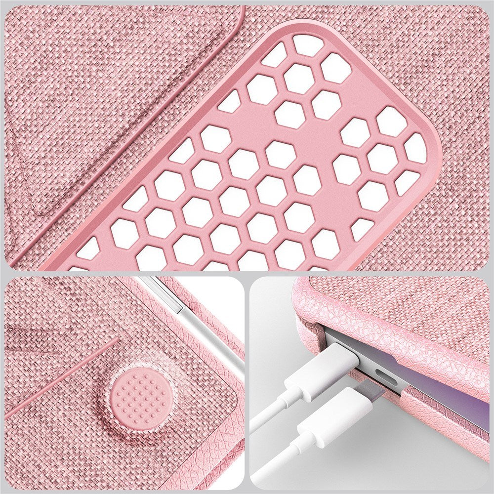 MacBook Neo 13 A18 Pro (2026) EIDERWOOD Cover with Logo Cutout & Stand Function - Pink