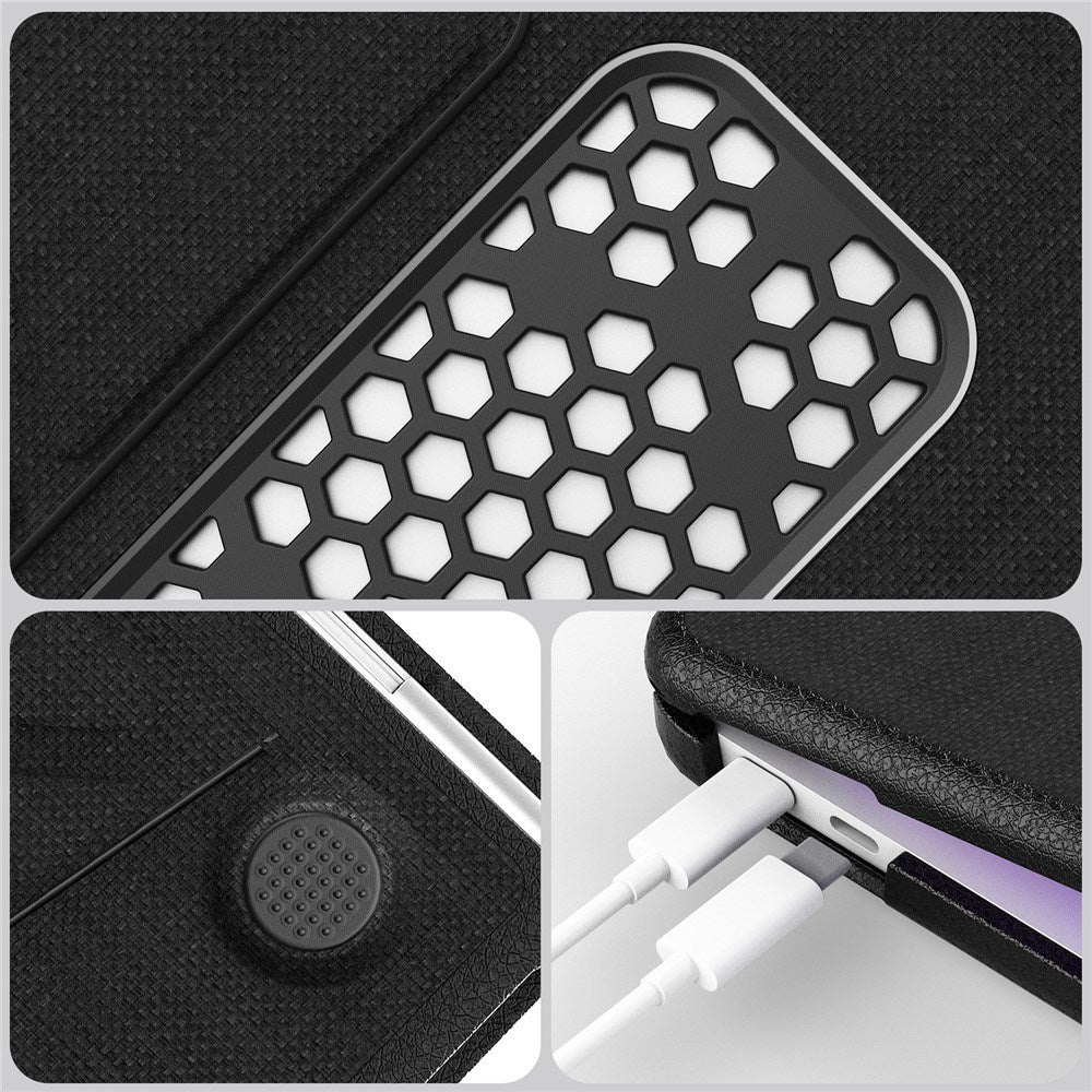 MacBook Neo 13 A18 Pro (2026) EIDERWOOD Cover with Logo Cutout & Stand Function - Black