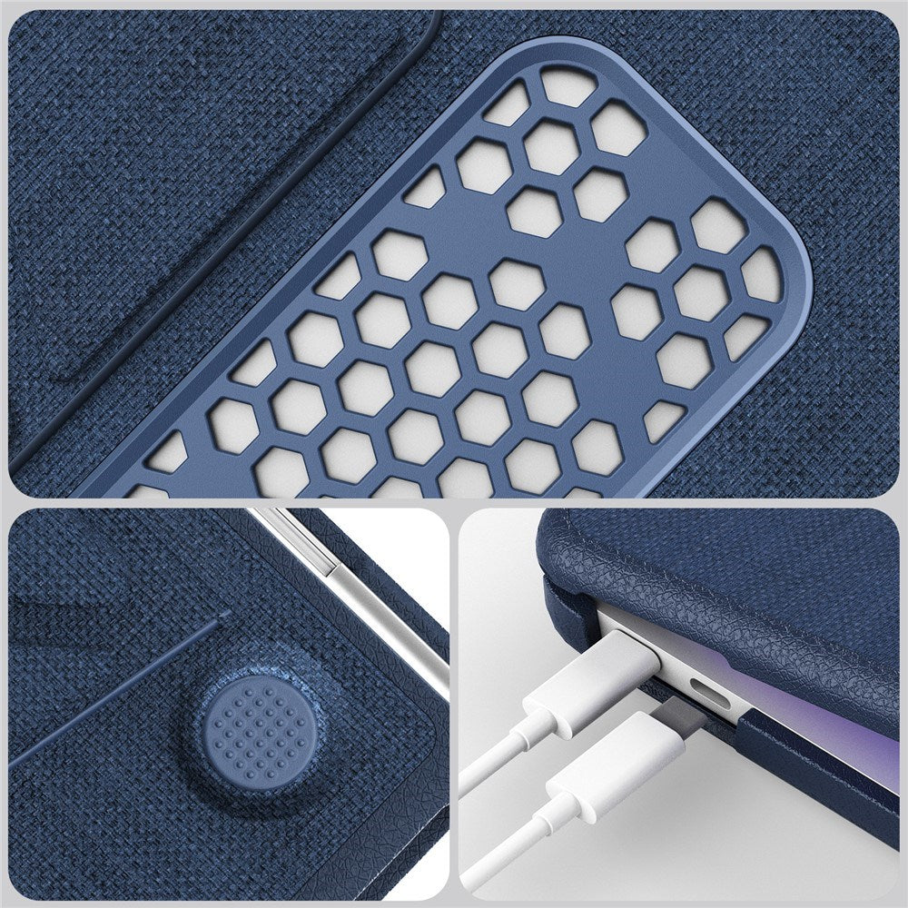 MacBook Neo 13 A18 Pro (2026) EIDERWOOD Cover with Logo Cutout & Stand Function - Blue