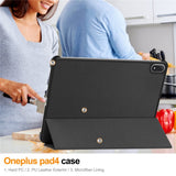 OnePlus Pad 4 EIDERWOOD Faux Leather Flip Case - Black