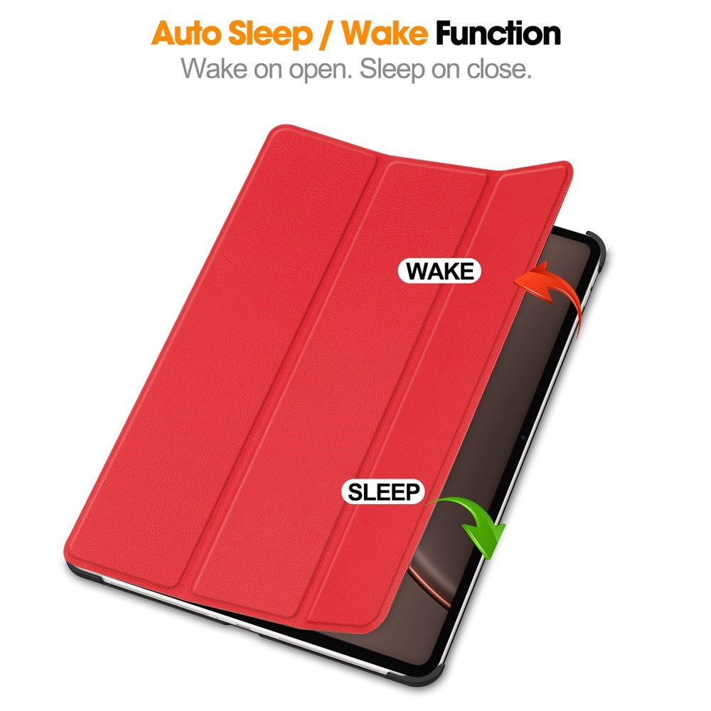 OnePlus Pad 4 EIDERWOOD Faux Leather Flip Case - Red