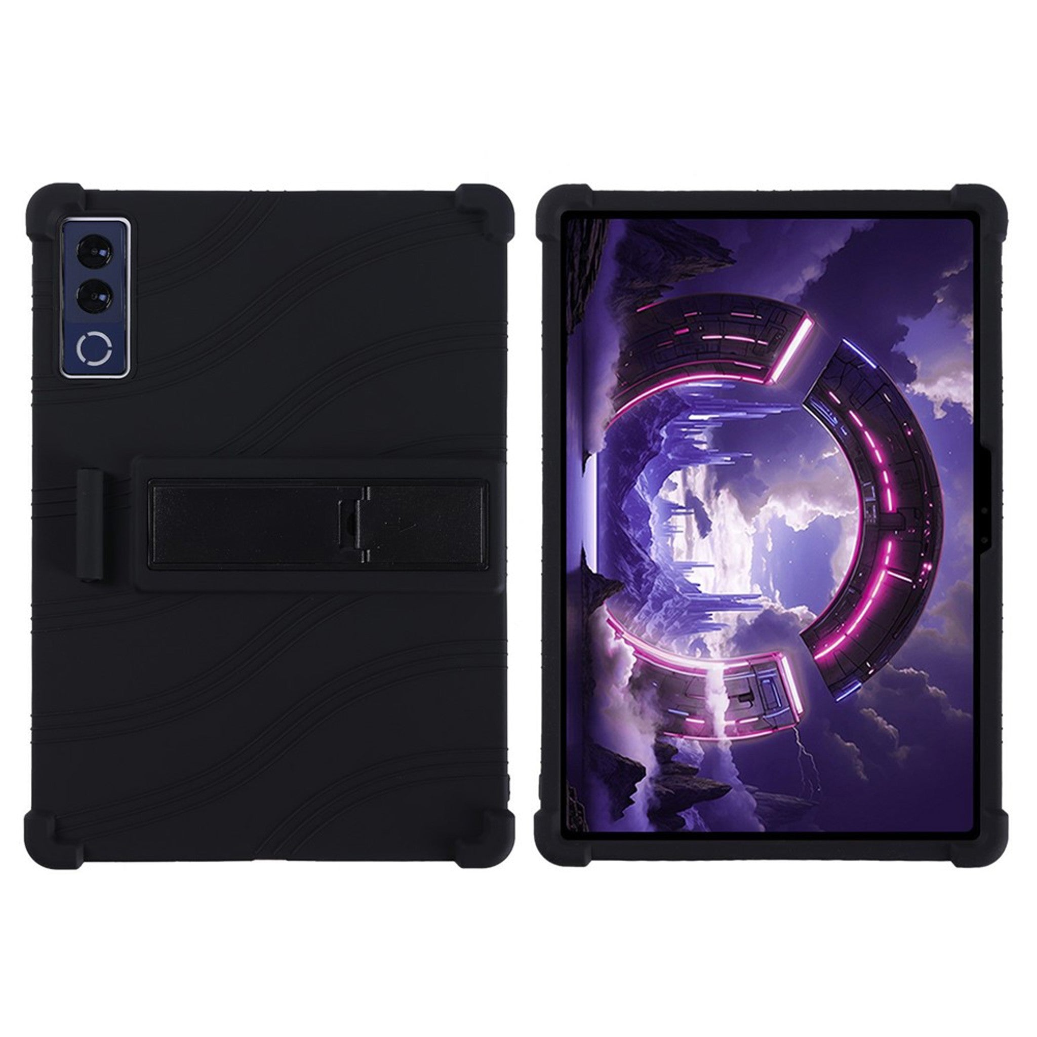 Lenovo Yoga Tab Plus Gen 2 13" EIDERWOOD Rugged Silicone Case with Adjustable Kickstand & Shock-Absorbing Corners - Black