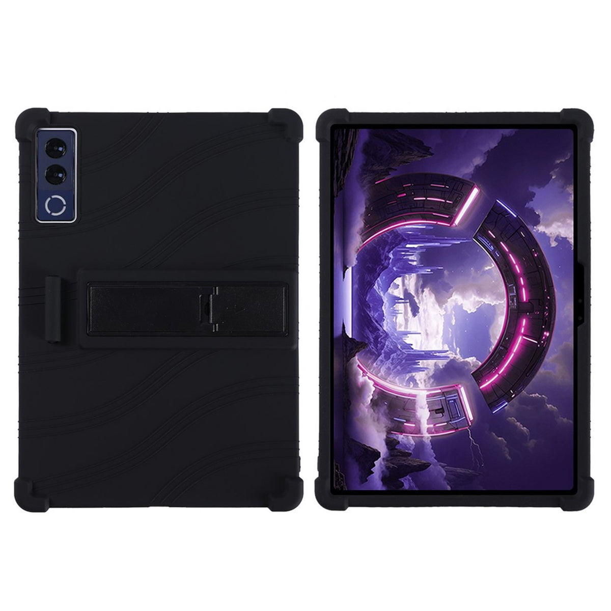 Lenovo Yoga Tab Plus Gen 2 13" EIDERWOOD Rugged Silicone Case with Adjustable Kickstand & Shock-Absorbing Corners - Black