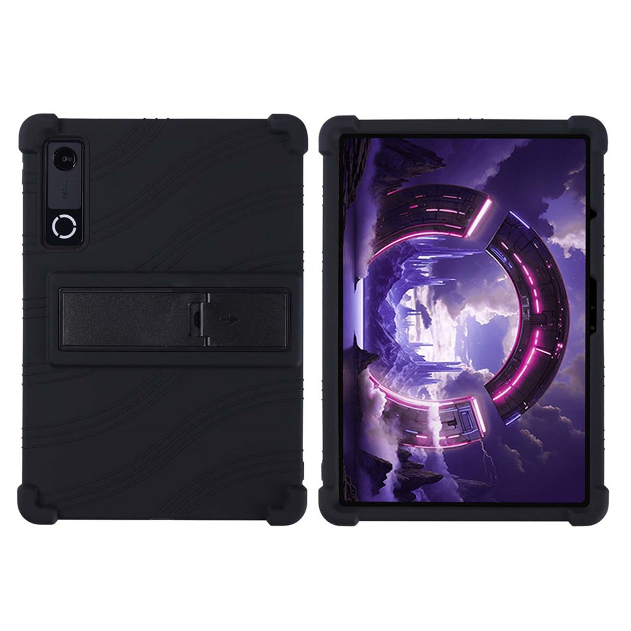 Lenovo Yoga Tab Gen 2 11.1" EIDERWOOD Rugged Silicone Case with Adjustable Kickstand & Shock-Absorbing Corners - Black