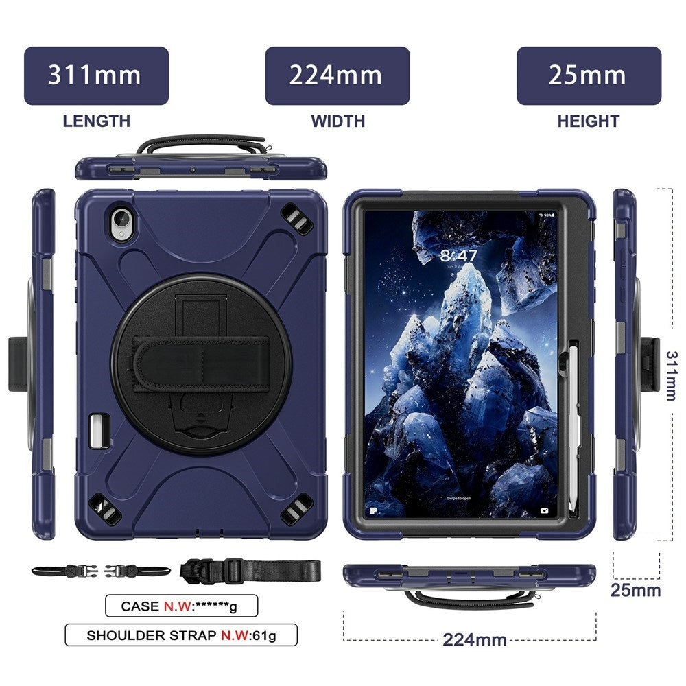 Samsung Galaxy Tab S12+ (Plus) EIDERWOOD Hybrid Rugged Case w. Kickstand - Dark Blue
