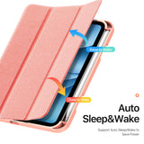 iPad Mini (2026) 8th Gen. DUX DUCIS DOMO Tri-Fold Faux Leather Flip Case - Pink
