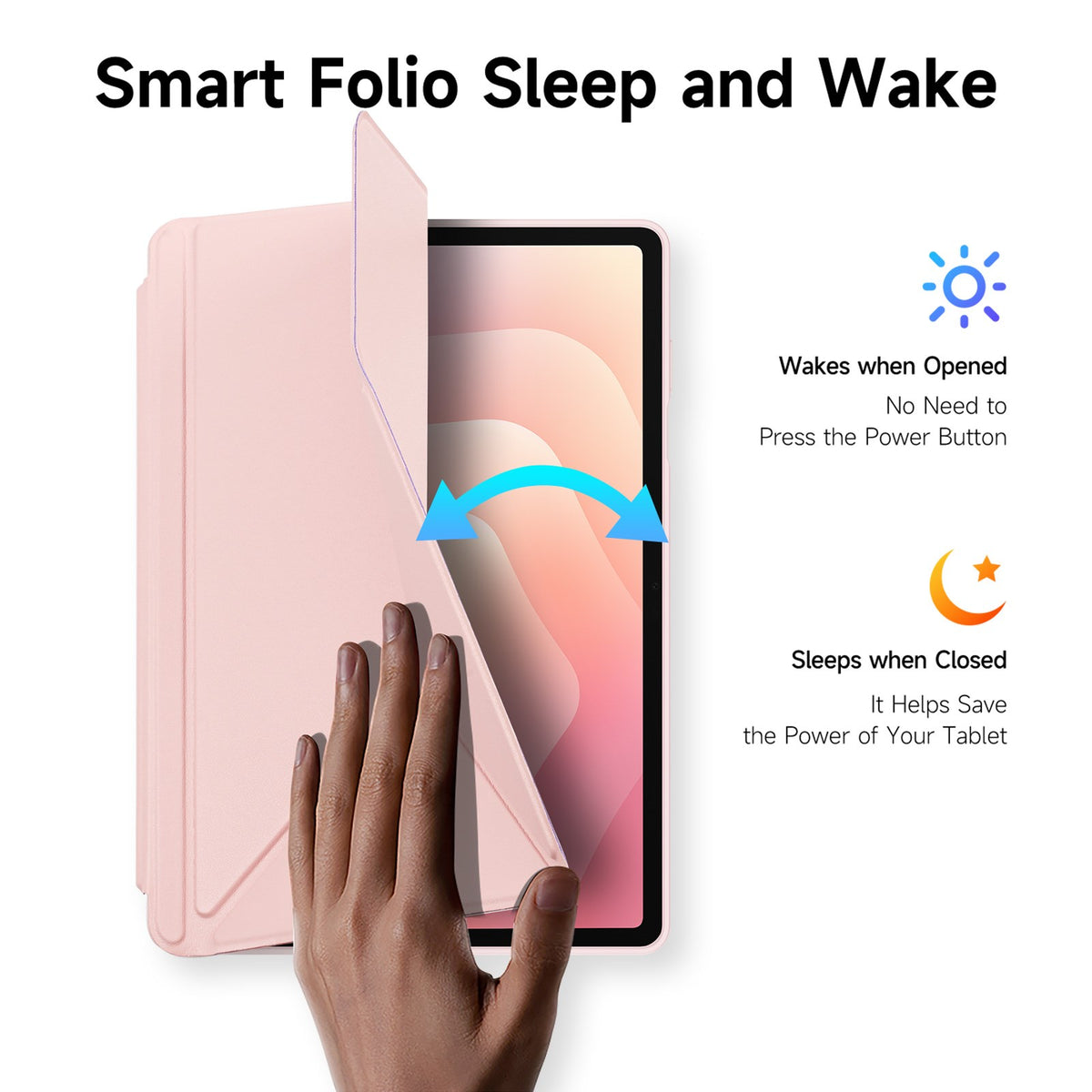 Samsung Galaxy Tab S12+ (Plus) DUX DUCISOrigami Hybrid Faux Leather Flip Case - Pink