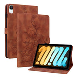 iPad Mini (2026) 8th Gen. EIDERWOOD Floral Textured Faux Leather Flip Case - Brown