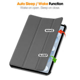 iPad Mini (2026) 8th Gen. EIDERWOOD Faux Leather Tri-Fold Flip Case with Stand Function - Grey
