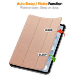 iPad Mini (2026) 8th Gen. EIDERWOOD Faux Leather Tri-Fold Flip Case with Stand Function - Rose Gold