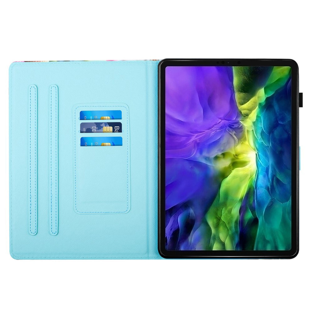 iPad Mini (2026) 8th Gen. EIDERWOOD Faux Leather Flip Case with Card Holder - Cat