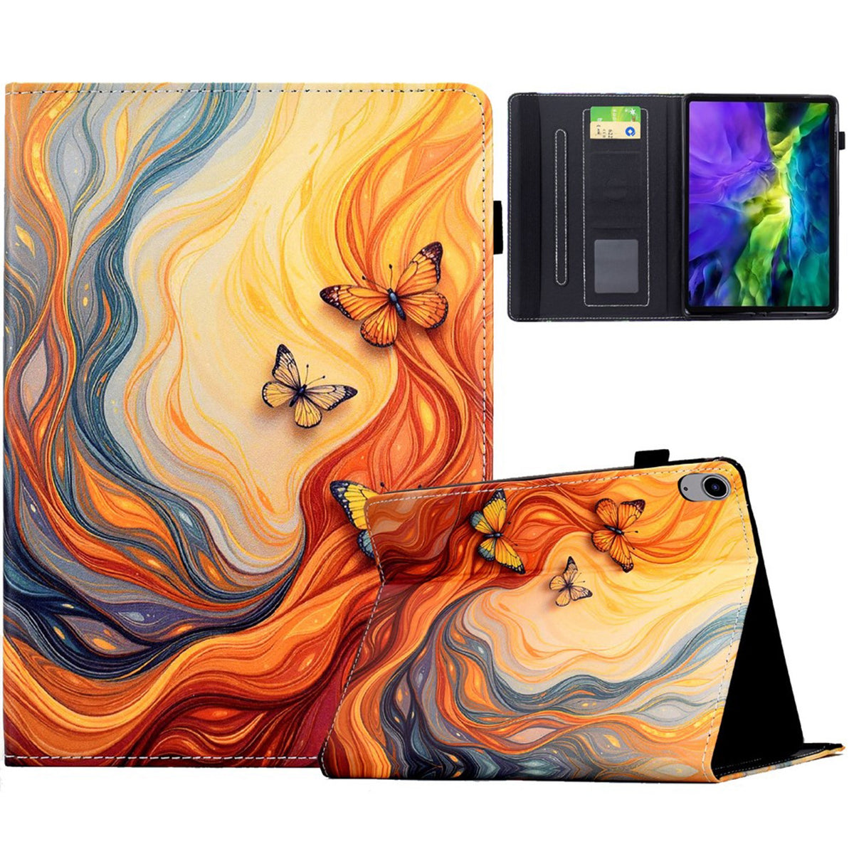 iPad Mini (2026) 8th Gen. EIDERWOOD Faux Leather Flip Case with Card Holder - Butterflies