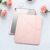 iPad 10.9" (2022) PU Leather / Plastic Flip Case - DUX DUCIS MAGI Series - Transparent / Pink