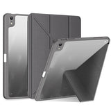 iPad 10.9" (2022) PU Leather / Plastic Flip Case - DUX DUCIS MAGI Series - Transparent / Grey