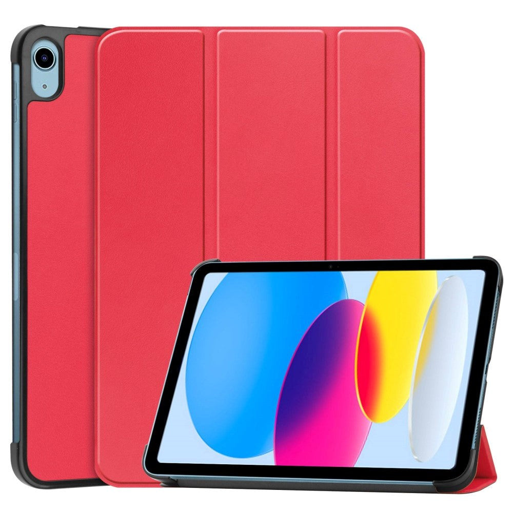 Apple iPad 10.9" (2022) PU Leather Flip Case w. Stand - Red