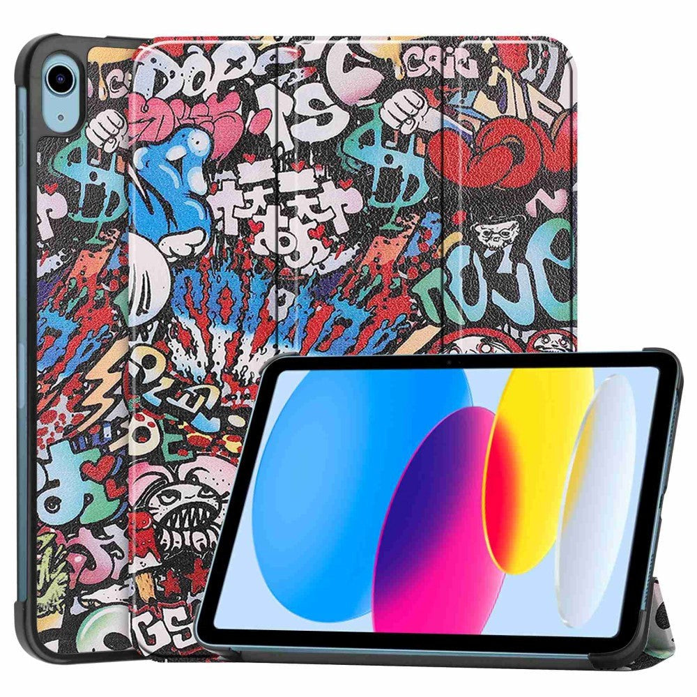 iPad 10.9" (2022) Leather Tri-fold Case - Graffiti