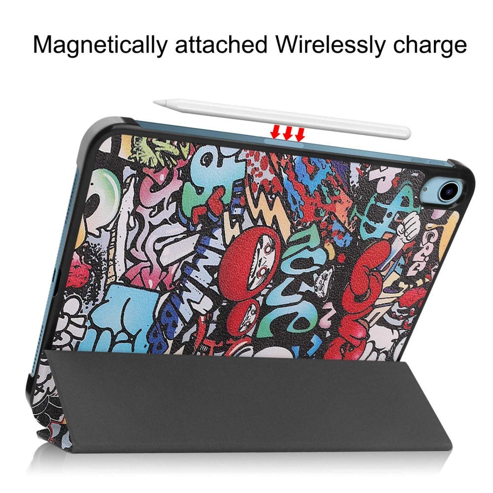 iPad 10.9" (2022) Leather Tri-fold Case - Graffiti