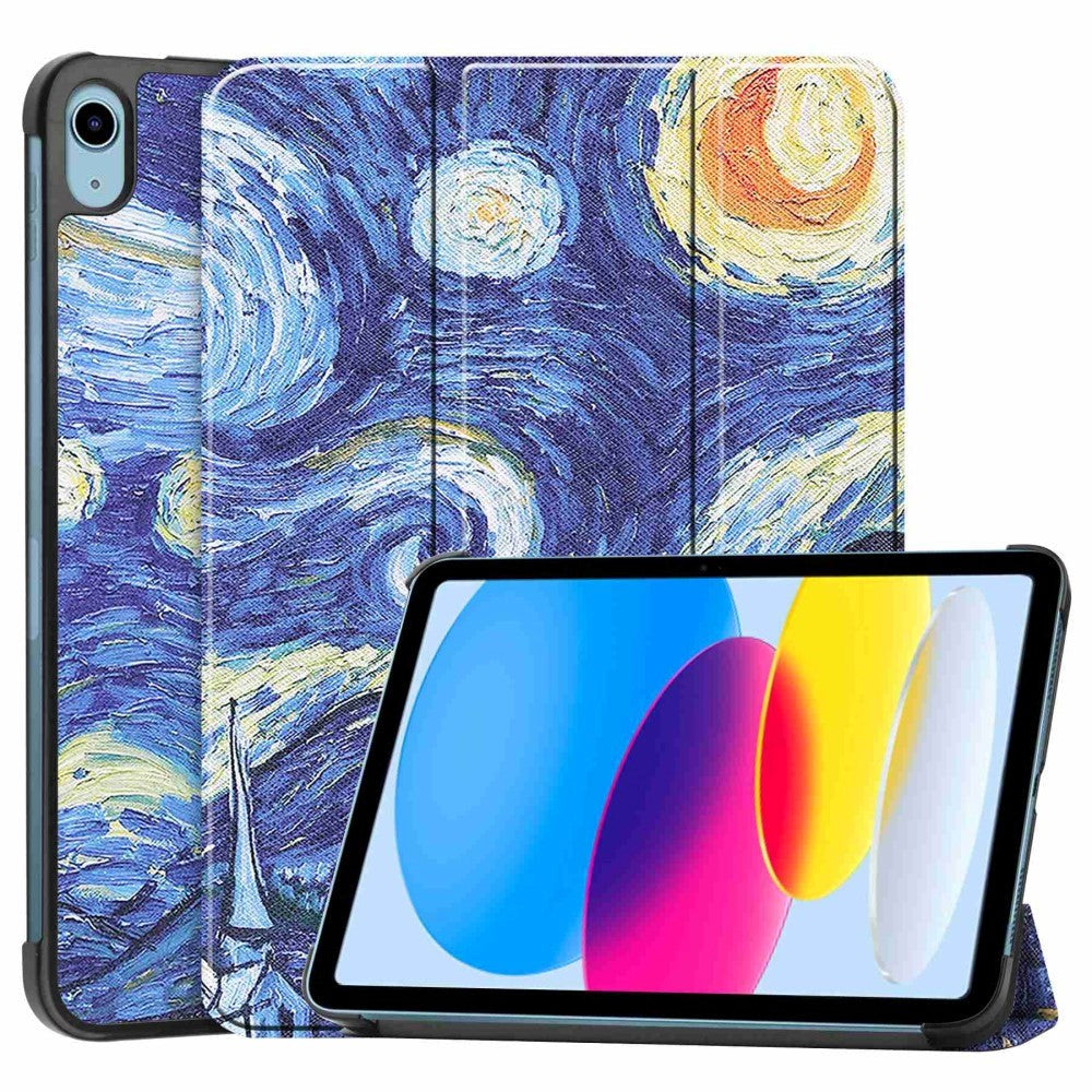 iPad 10.9" (2022) Leather Tri-fold Case - Starry Night