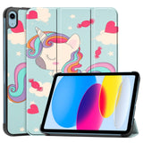 iPad 10.9" (2022) Leather Tri-fold Case - Unicorn