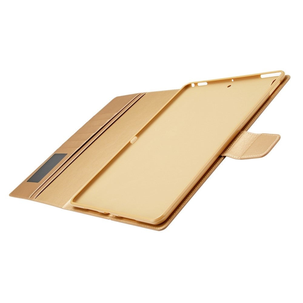 iPad 10.2" (2021 / 2020 / 2019) / Air (2019) / Pro 10.5" Faux Leather Flip Case w. Card Holder & Kickstand - Gold