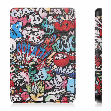 Amazon Kindle 11th Generation (2022) PU Leather Flip Case w. Seelp/ Wake-up Function - Graffiti