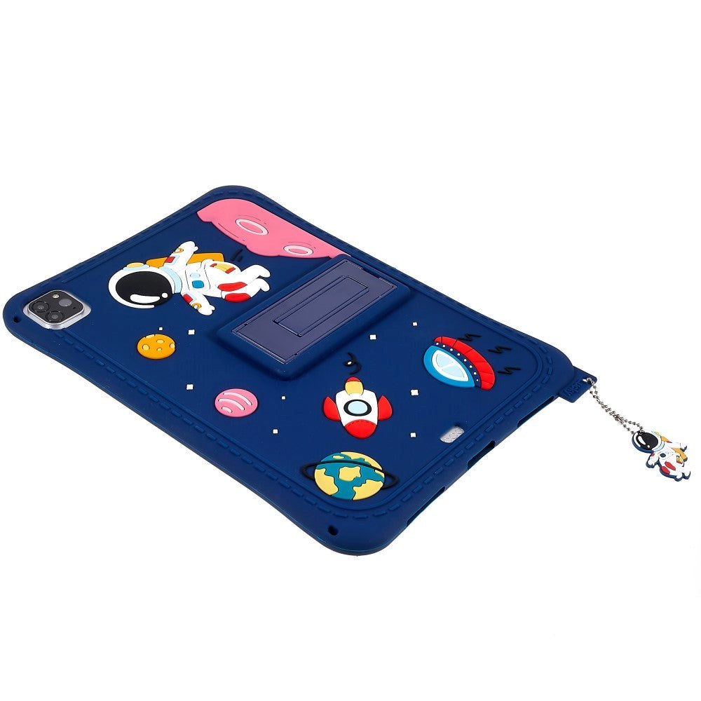 iPad Air (2022 / 2020) / Pro 11 (2022 / 2021 / 2020 / 2018) Kids Case w. Stand & Cartoon - Dark Blue