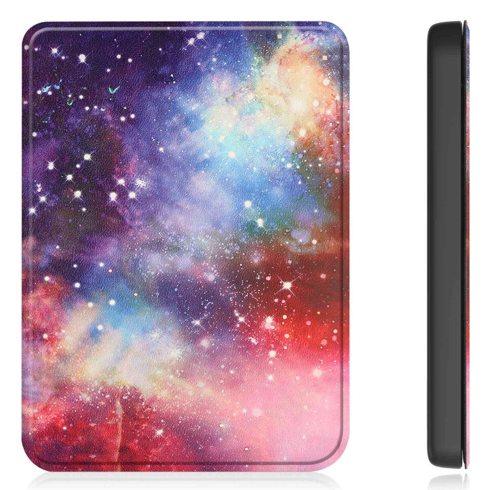 Kobo Clara 2E PU Leather Flip Case w. Seelp/ Wake-up Function - Galaxy