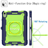 iPad 10.9 (2022) Tough Silicone Cover w. 360 Degree Stand & Carrying Strap - Green / Blue