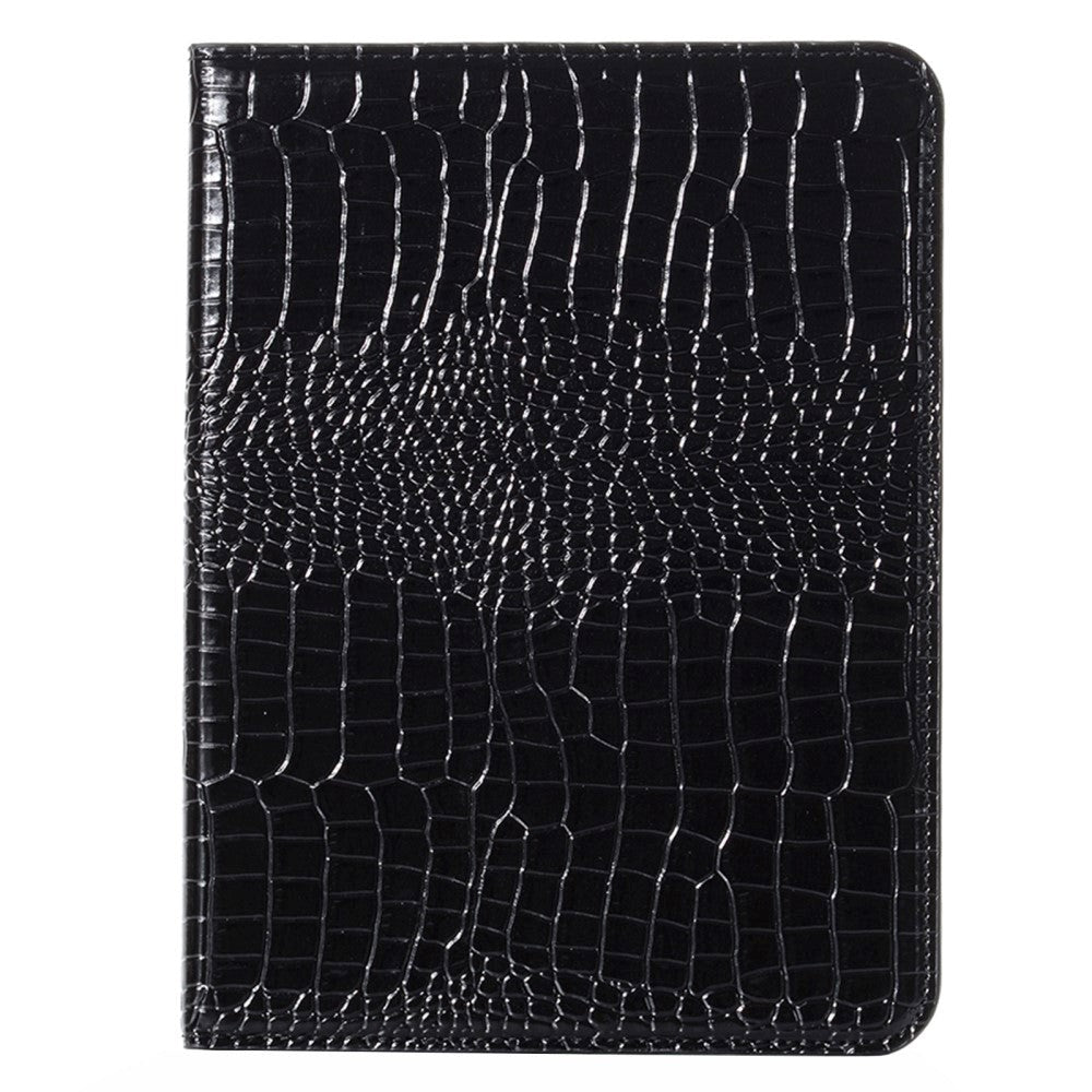 iPad 10.9" (2022) Crocodile Leather Texture Flip Cover w. Stand Function & Card Holder - Black