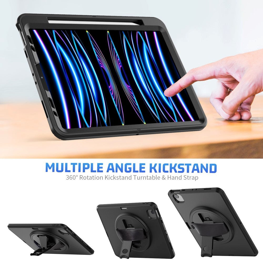 iPad Air (2022 / 2020) / Pro 11 (2022 / 2021 / 2020 / 2018) Hard Case - Kickstand - Hand Holder - Black