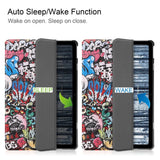 EIDERWOOD Nokia T21 Tri-Fold PU Flip Case with Sleep / Wake-up Function - Graffiti