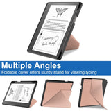 Amazon Kindle Scribe 11th Generation (2022) Origami Faux Leather Flip Case with Pen Holder - Rose Gold